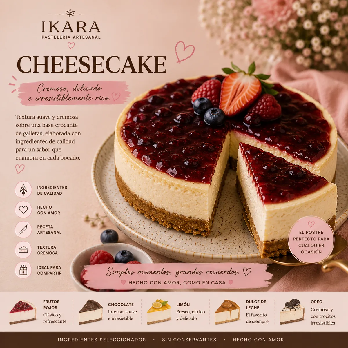 Cheesecake con frutos rojos