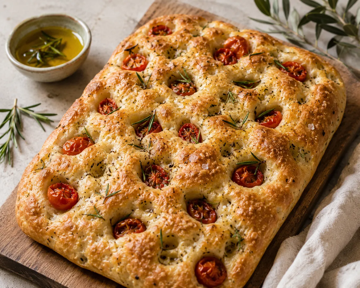 Focaccia artesanal con romero