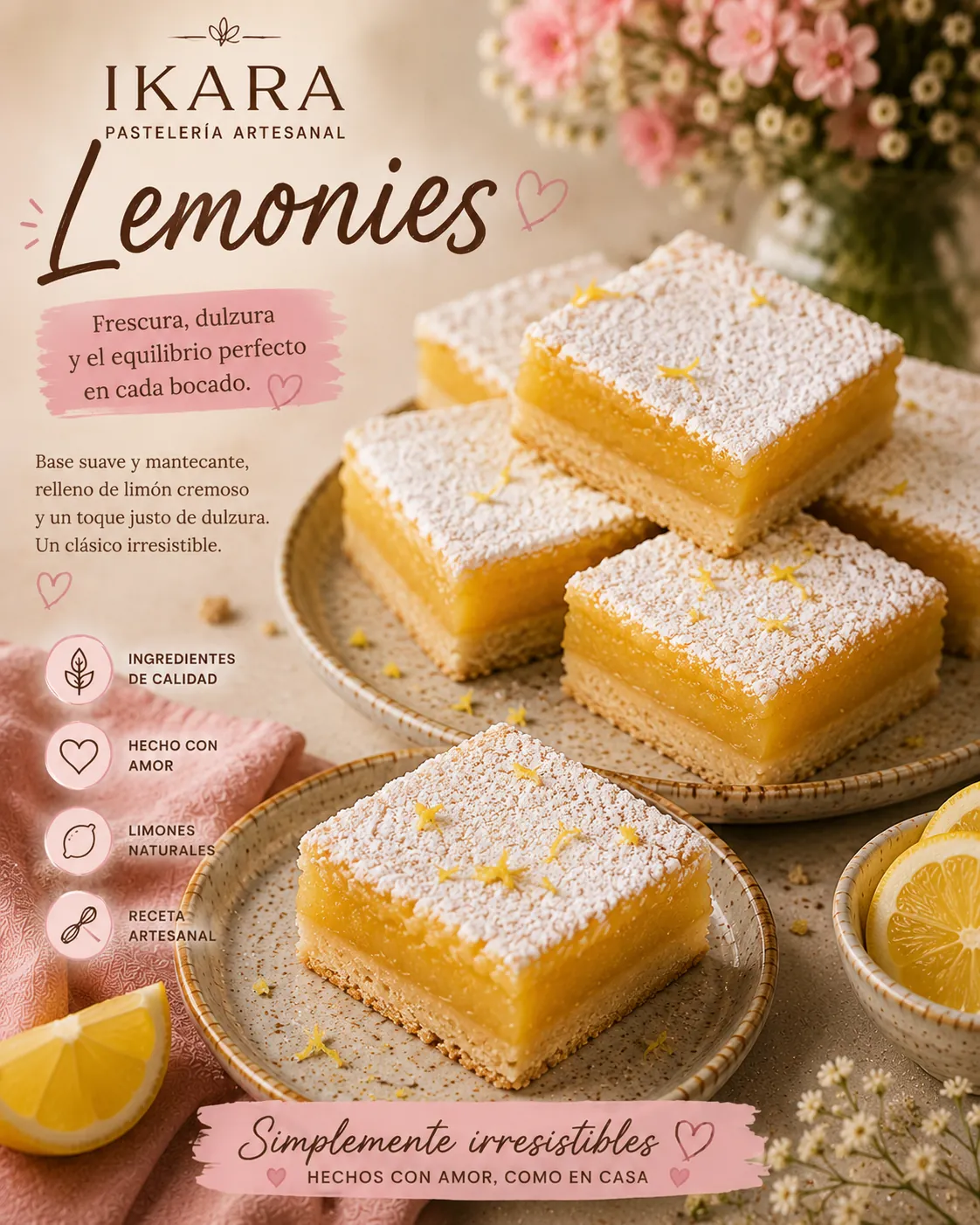 Lemonies, brownie de limón