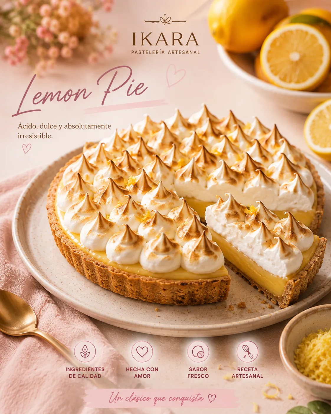 Lemon pie con merengue tostado