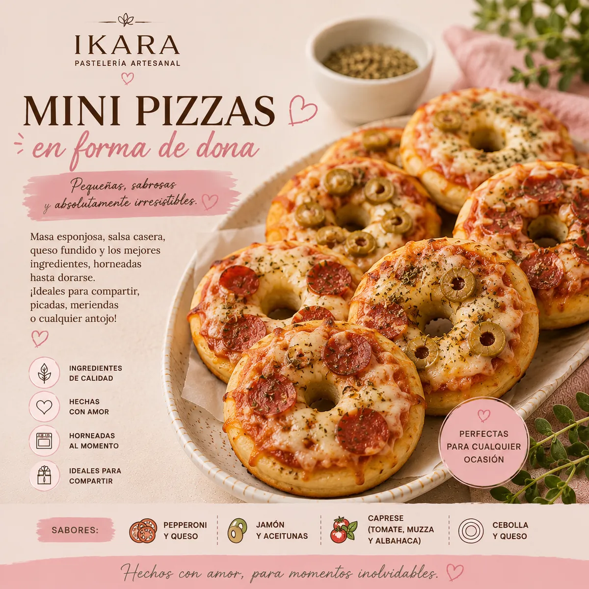 Mini pizzas artesanales